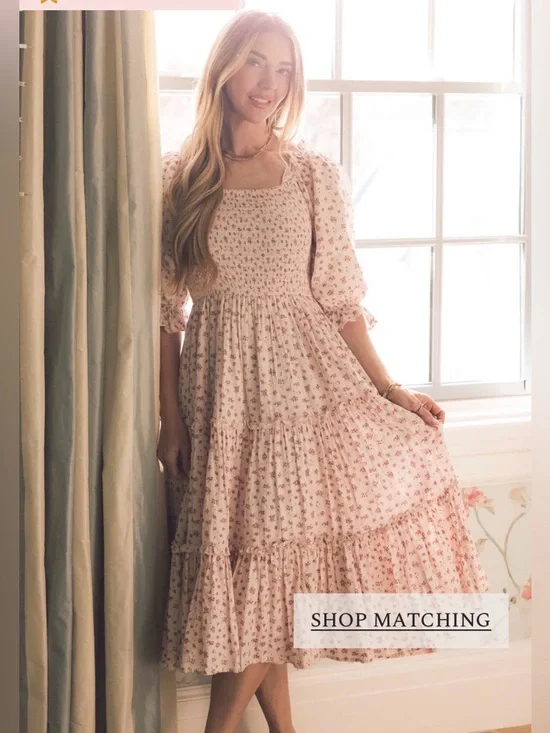 BNWOT Ivy City Co Madeline Dress in Pink Floral - Picture 2 of 16